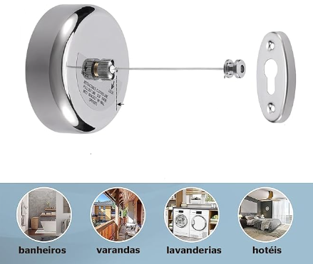 Varal Retrátil Aço Inox 3 metros