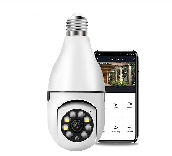 Câmera Espiã Wifi 360º Led Lamp'