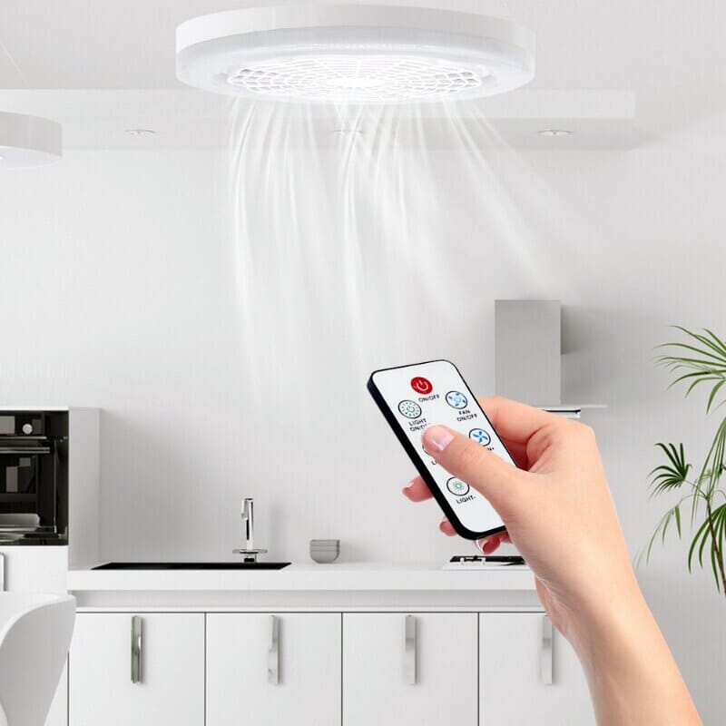 Luminária Ventilador Air Refresh  Led 2 em 1 com Controle Remoto